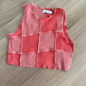 Orange patchwork tank brand: yellowthelabel